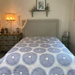 John Robshaw Blue and White Patterned Comforter